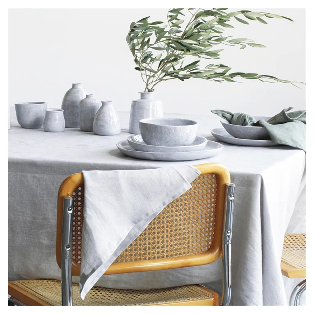 45*45cm 100% washed linen table napkins for home decor flounce linen Napkin tea towels with hemstitch embroidery wholesale