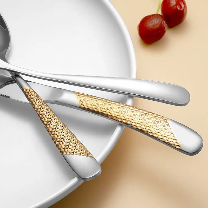 Luxury Besteck Montauk Metal Bulk Spoons Forks and Knife 304 Stainless Steel Silverware Cutlery Set for Wedding