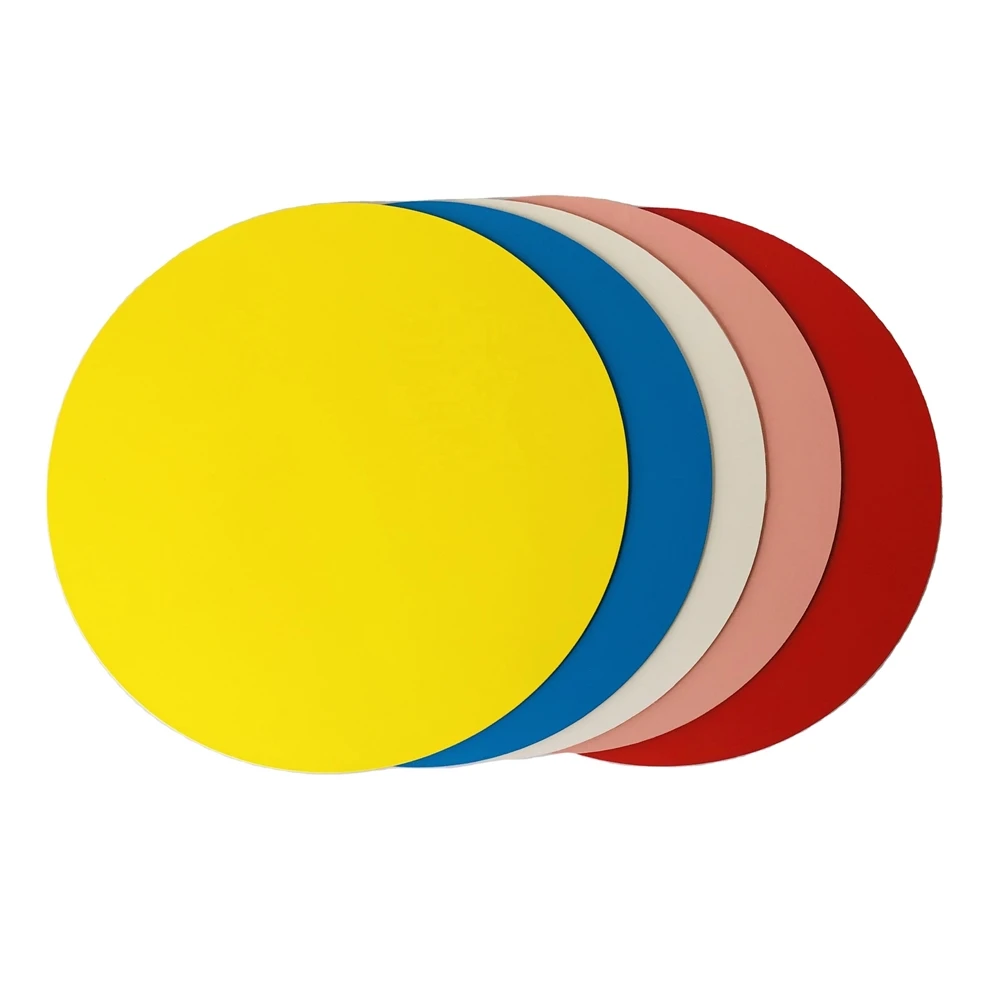 Multiple color printed white gold purple blue red pink green yellow matte laminated cutting and round cake board