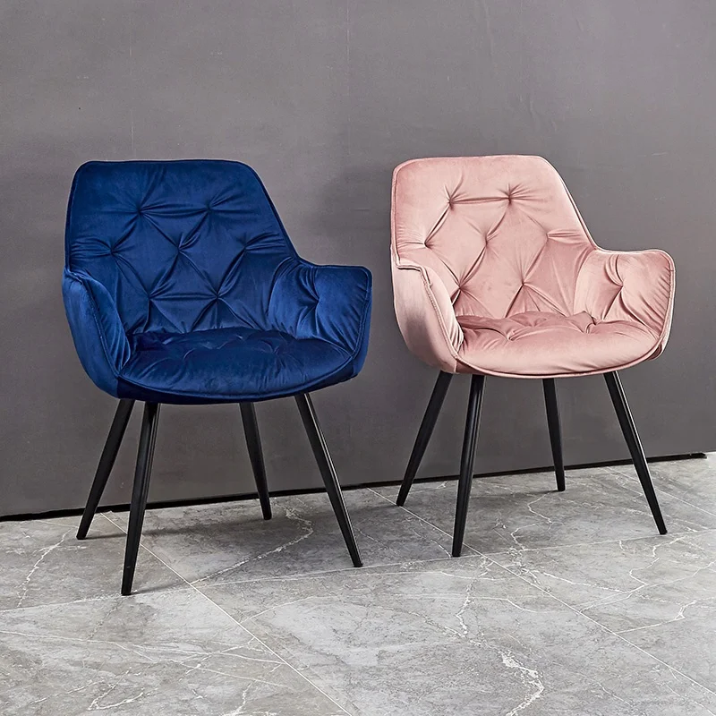 Modern Living Restaurant Dining Room Home Furniture Customized Velvet Sofa Chair Pink Hotel Dining Chair