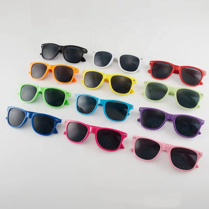 Wholesale cheap promotional festival plastic custom logo gradient square full frame sunglasses multicolor rainbow men sunglasses