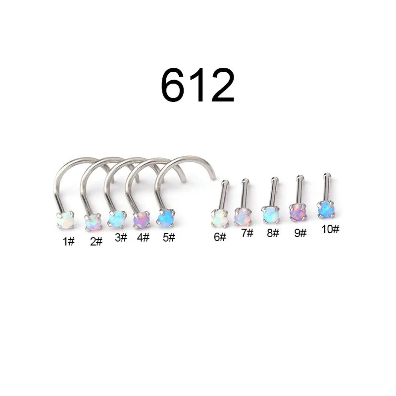 Stainless Steel Crystal  Nose Studs Hooks Bar Pin Nose Rings Body Piercing Jewelry For Women Nose ring Piercing Jewelry