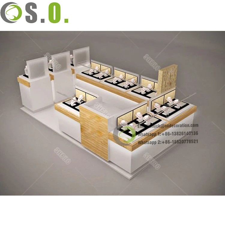 Factory Customized Mall Kiosk Glass Jewelry Showcase Shop Jewellery Kiosk Counter Display Jewelry Kiosk for Sale