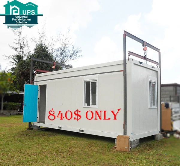 UPS Wholesale prefab tiny home/french granny tube/mobile house 20 feet container house standard for Africa Southeast Asia  India