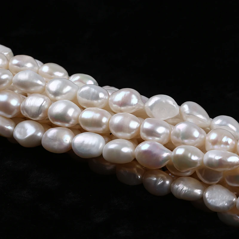11 12mm High Quality Natural Real Loose Beads Freshwater Baroque Pearl Strand (1600359059282)