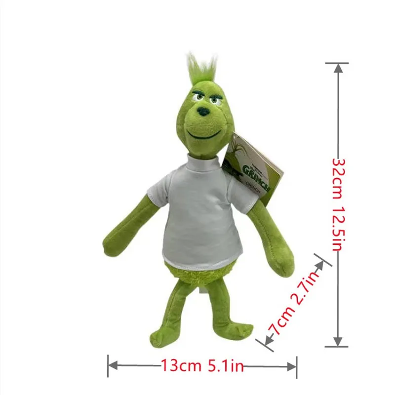 Christmas Green Monster Doll Grinch Elf Stuffed Plush Toy for Kids New Year Gifts Grinch Stuffed Doll Pillow