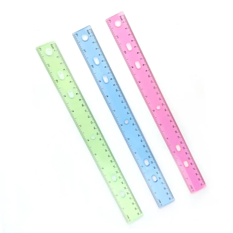 Office Desk Eco Friendly 30cm Double Sides Ruler Measuring Tools Plastic Straight Ruler Set