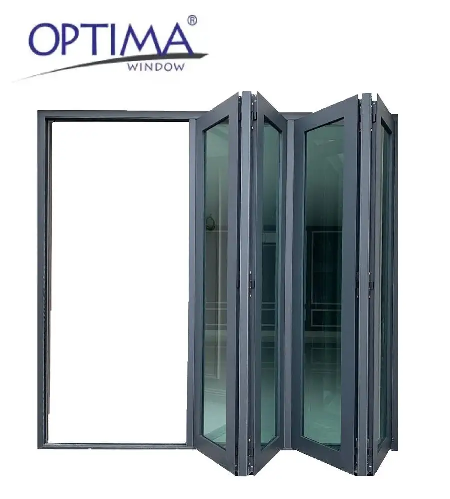 Aluminum Alloy Frame Bi Fold Folding Glass Window Door Prices for Sale