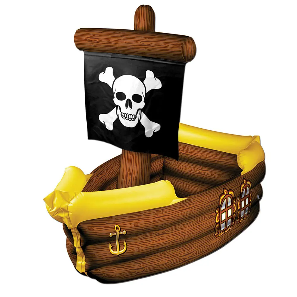 Hot Sale Inflatable Pirate Ship Cooler Party Accessory Inflatable Pirate Drink Cooler Ice Bucket Beer Cooler