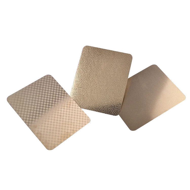 Customized 201 316 304 Stainless Steel Sheet 4x8 ft High-Quality Golden Color Embossed Color Stainless Steel Metal ss Plates