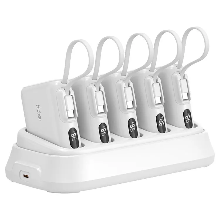 YOOBAO 5Pcs LD10 10000mAh Power Bank with LDB210 Charging Station Set PD 20W Fast Charging