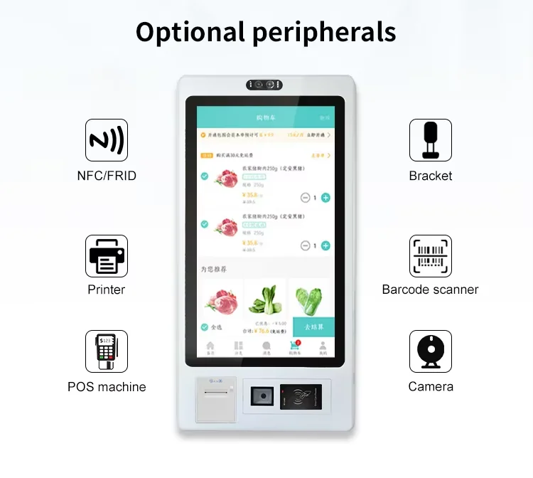 Payment Kiosks Capacitive Touch Screen Kiosk 32 Inch Wall-mounted Pos Machine Self Ordering Payment Terminal Kiosk Self Service