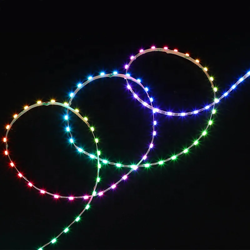 DC5V Side Emitting WS2812 SK6812 SMD4020 Addressable RGB LED Ribbon 5V Digital Pixel Side Emitting View LED Strip Light