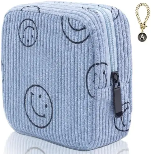 Customized Embroidered logo Storage Bag Cotton Cute Girls Coin Purse Jewelry Card Small Cosmetics Makeup