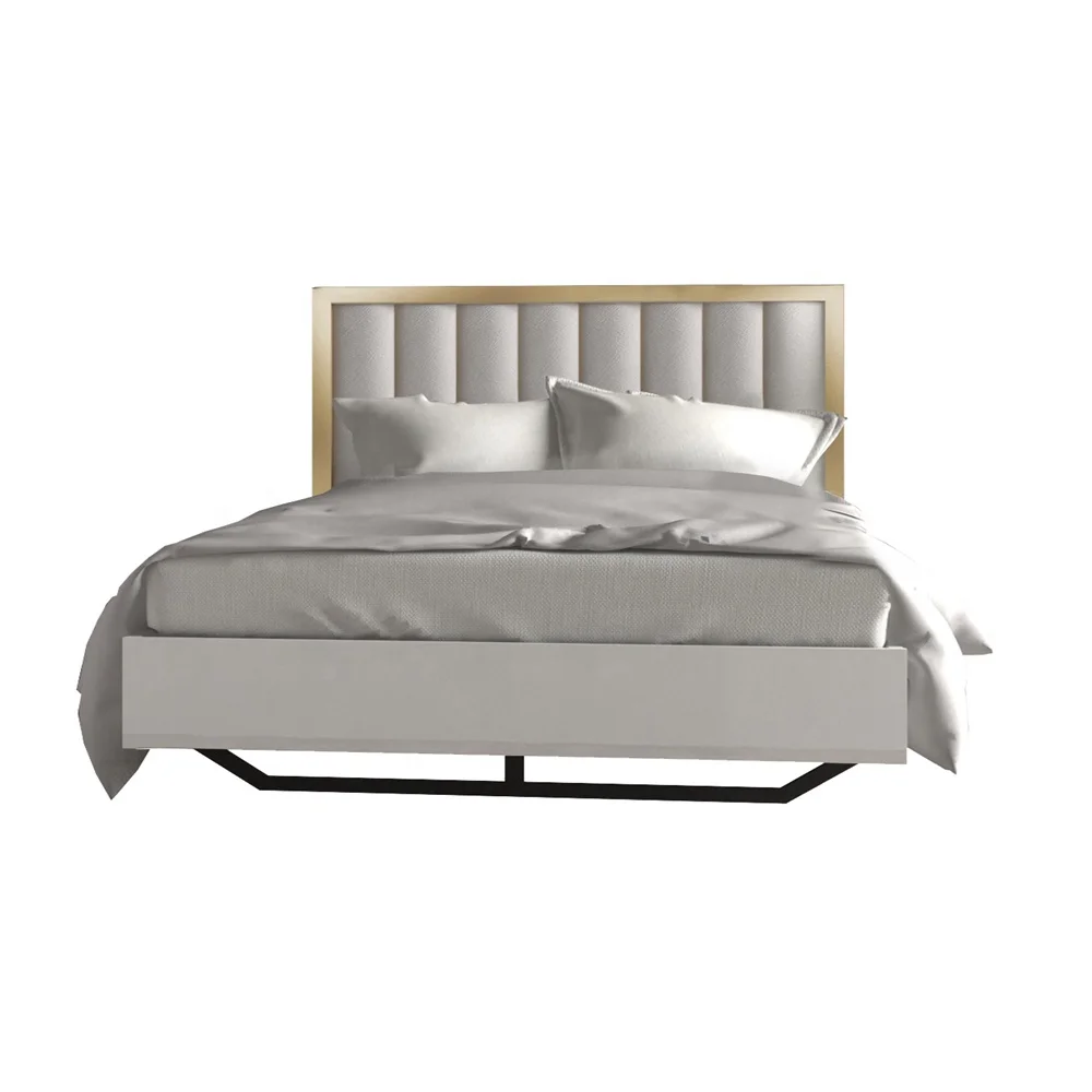 NOVA 2110JAA004 итальянские Роскошные комплекты мебели для спальни золотистого и белого цвета с глянцевым покрытием