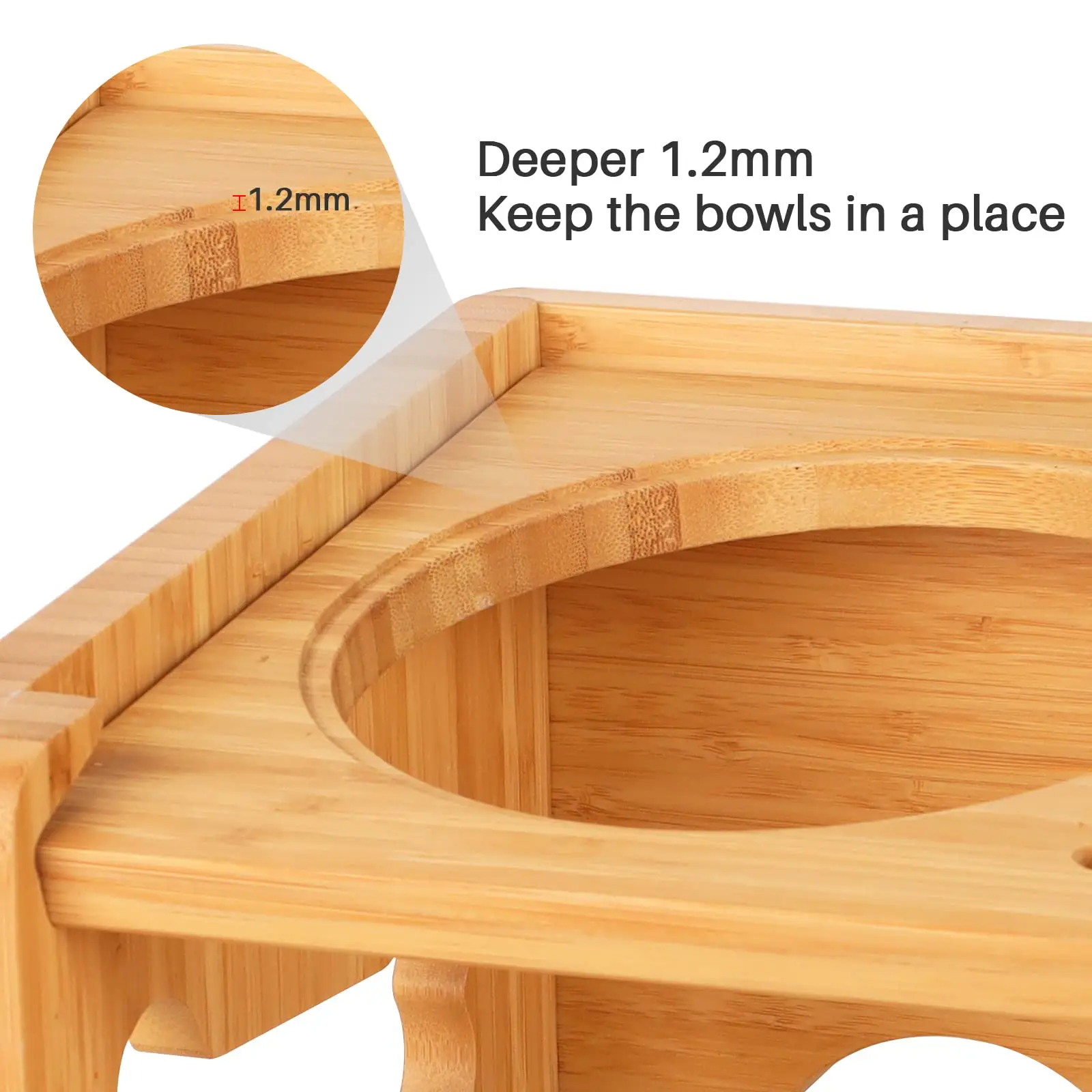 Custom Logo Wooden Bamboo Cat Pet Puppy Dog Stainless Steel Feeding Travel Water Pet Bowl Feeder Wooden Dog Bowls With Stand