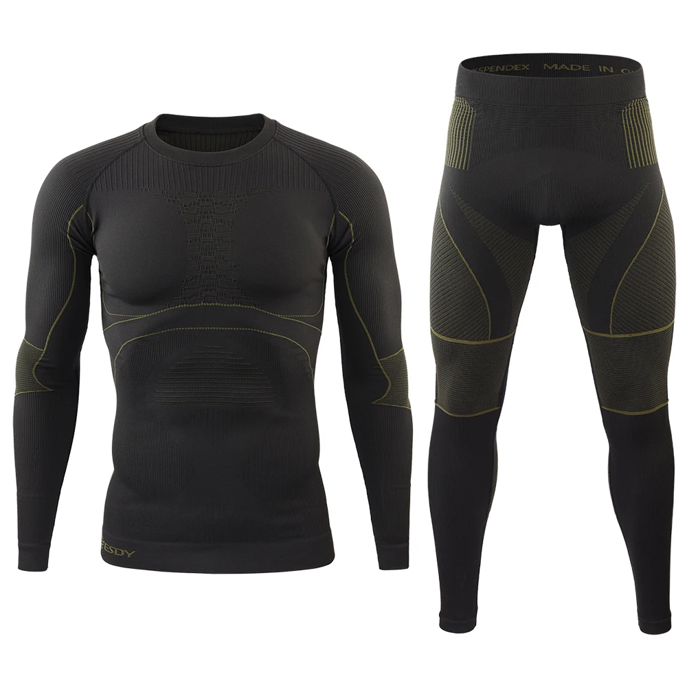 ESDY Outdoor Training Thermal Underwear Sports Fitness Clothes Functional Warm Inner Wear for Men