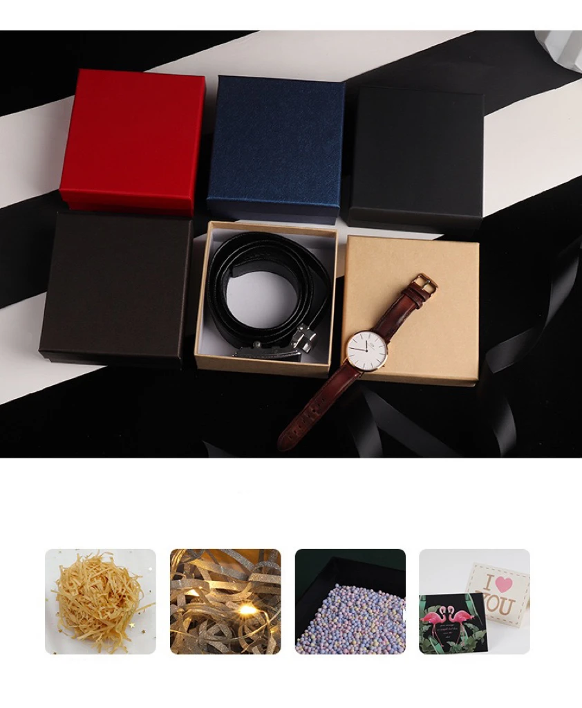 Printing logo gift cardboard kraft paper belt boxes custom bracelet paper gift jewelry packaging box