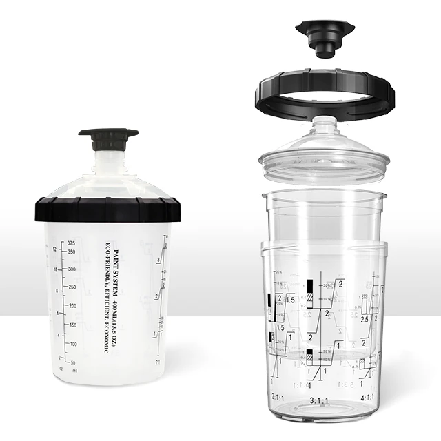 Wholesale Plastic Disposable automotive paint spray gun paint cup with clips and paint  cups