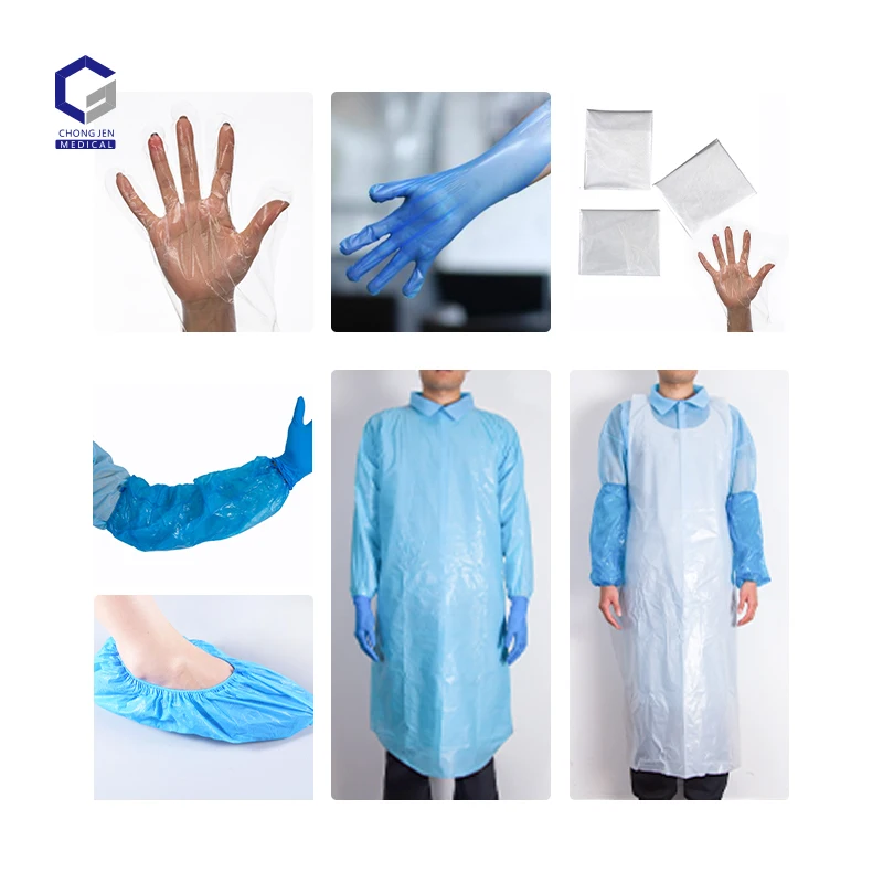One Stop Shopping Home Kitchen Garden Cleaning Disposable PE Sleeves Shoe Cover CPE Gowns PE Apron Gloves