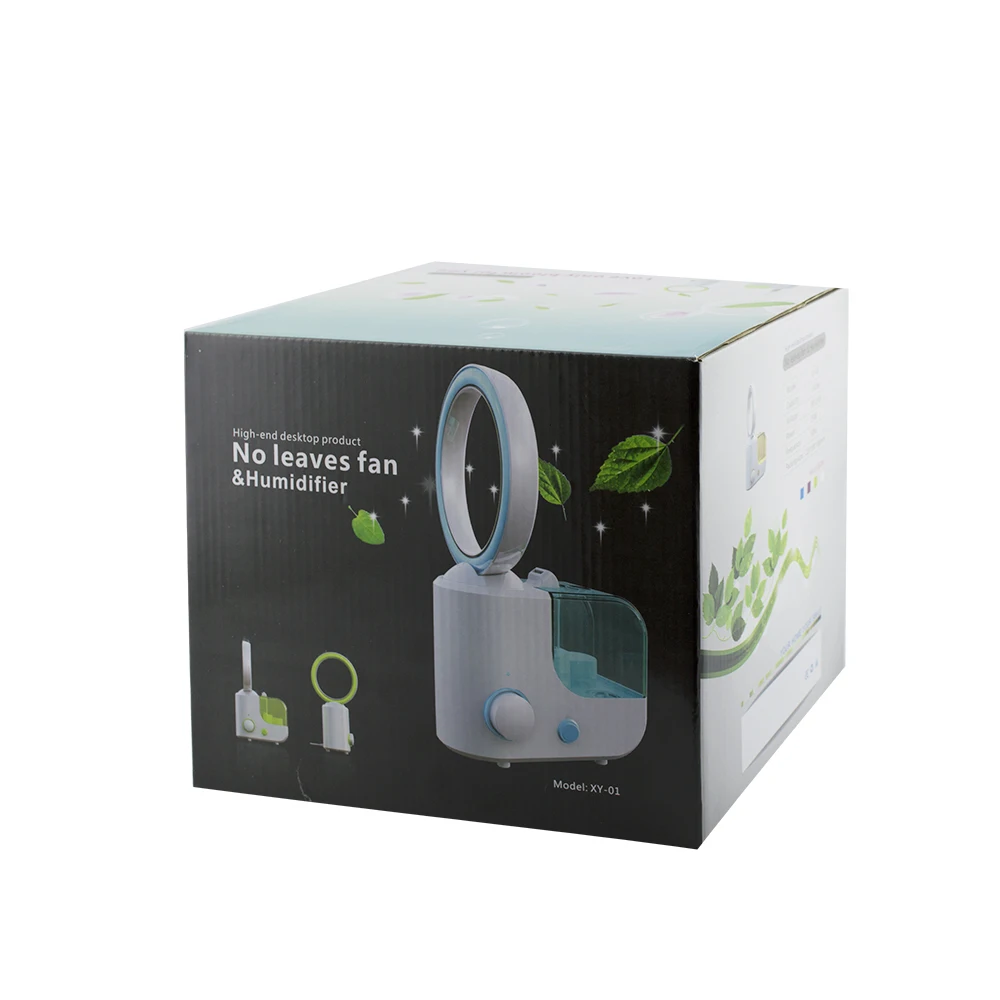 Portable Bladeless Fan Cooling Mist 1L Water Tank Humidifying Ultrasonic Humidifiers