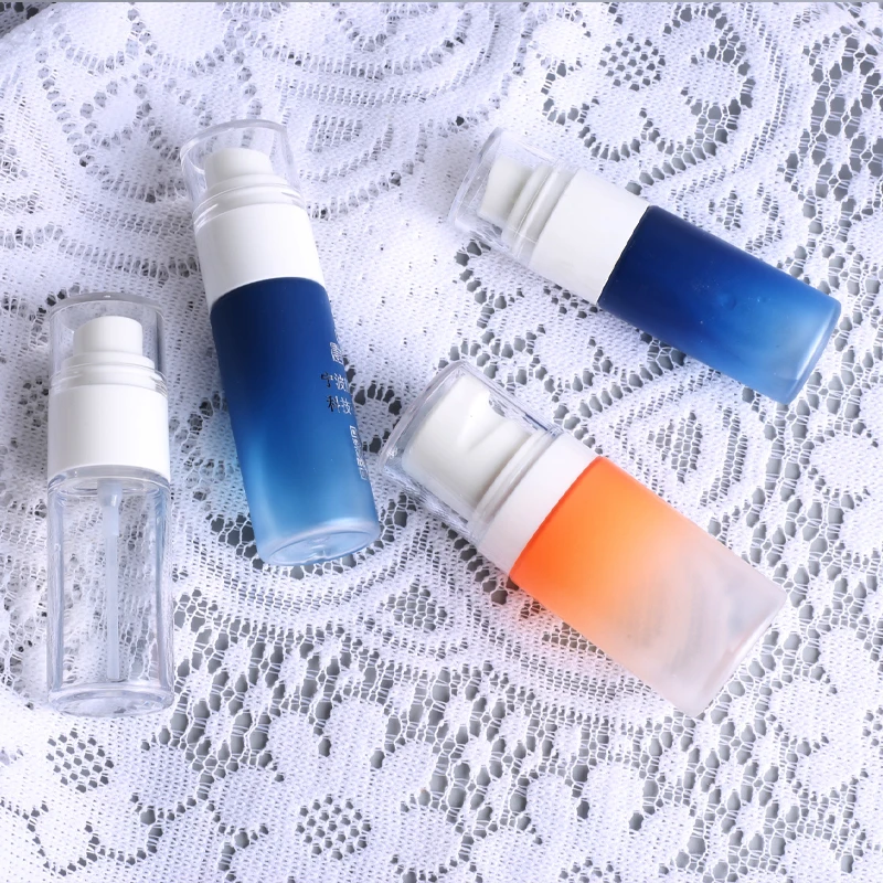 customize Plastic 30ml 50ml 70ml bottles cosmetic cream toner foundation packaging small lotion pump bottle