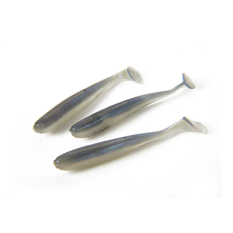 Artificial worm soft t tail fishing shad Double Color Fishing Lure