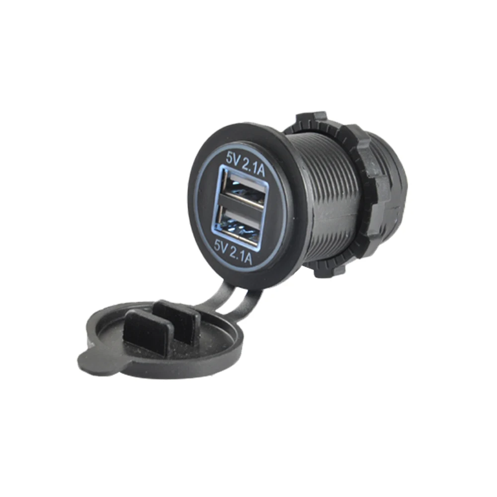 12V 24V Fast Charging Double Port 4.2A 2.1A USB Charger Socket for Car Bus