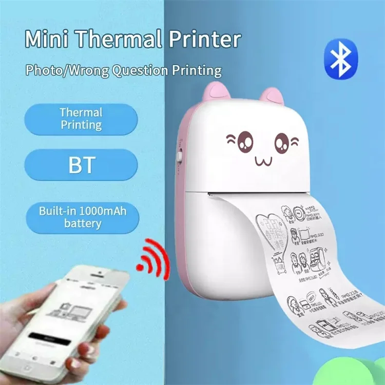 Wireless Mini Photo Printer Mobile Phone Handheld Inkless Sticker Label Mini Pocket Photo Printer Portable Thermal Printer