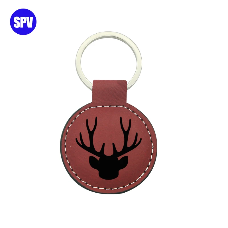 Factory Price Laserable Leatherette Leather Blanks Keychain for Laser Engraving
