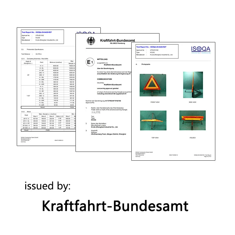 e4 road emergency car safety reflective reflector early warning device triangle