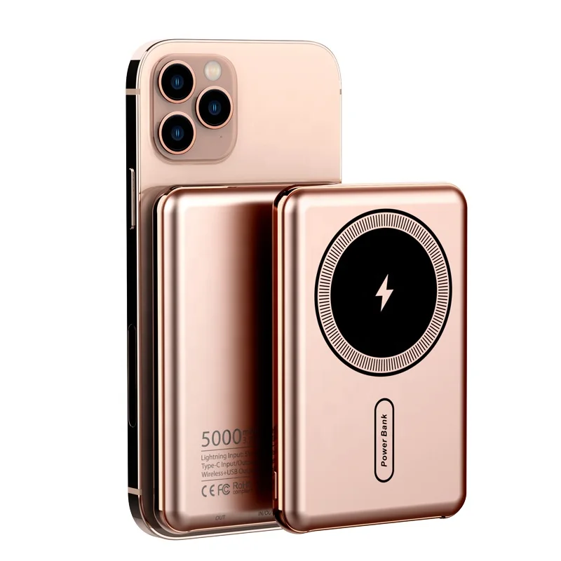 Portable charging magnetic wireless power bank mega safe charger for magsafe battery pack apple 15w powerbank