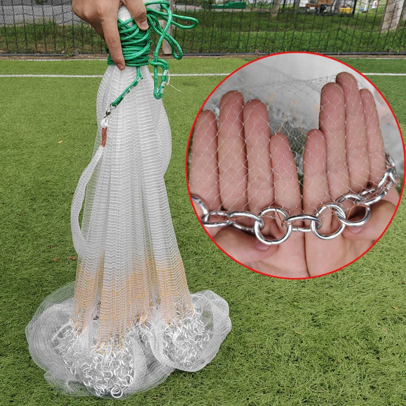 Korean Style Casting Net with Single Filament and Double Section Belt Bag Fishing Nets Product
