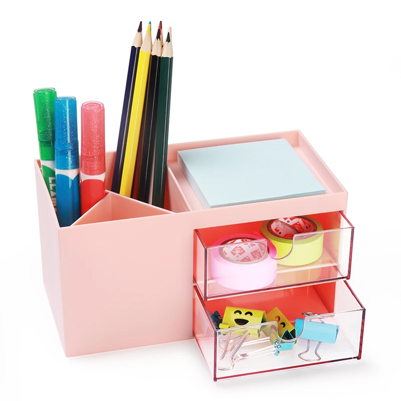 Comix 3 Compartment Desk Monitor Stand Riser Multifunctional Office Supplies Sliding Organizer Box Swivel