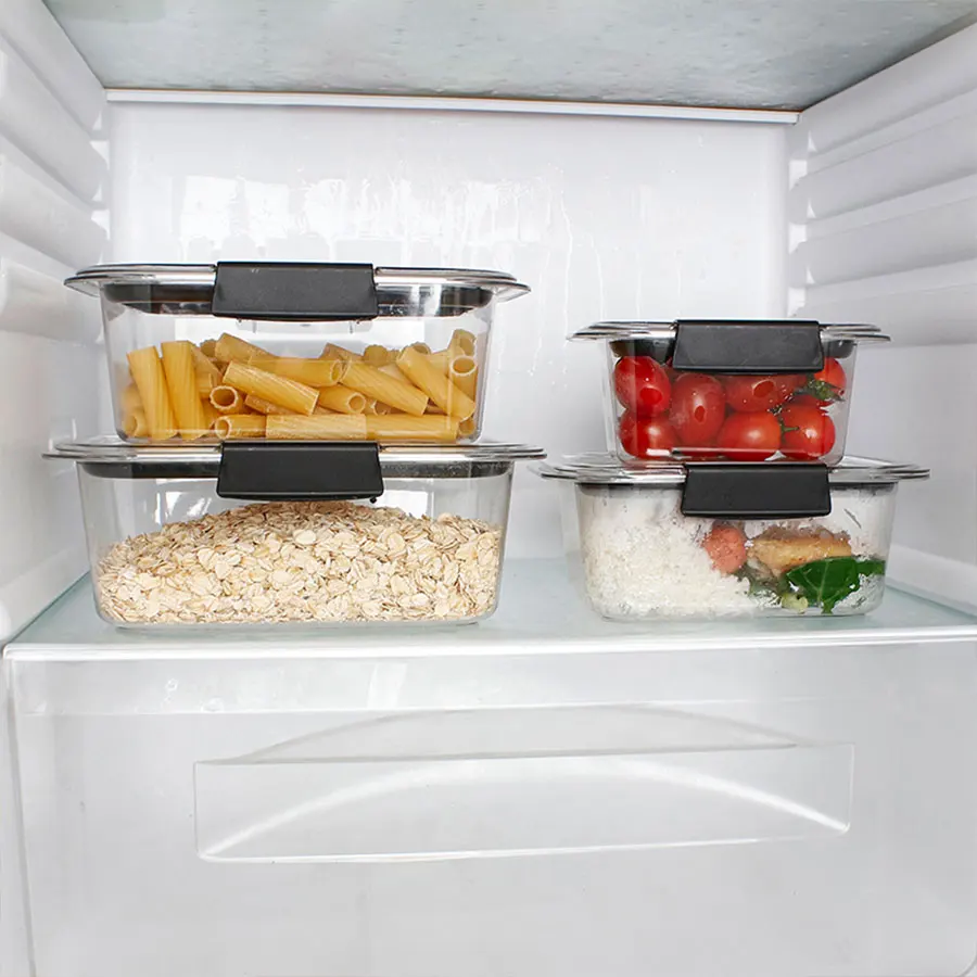 Wholesale Plastic Clear Box Containers Transparent Airtight Food Storage Containers Set with Lock