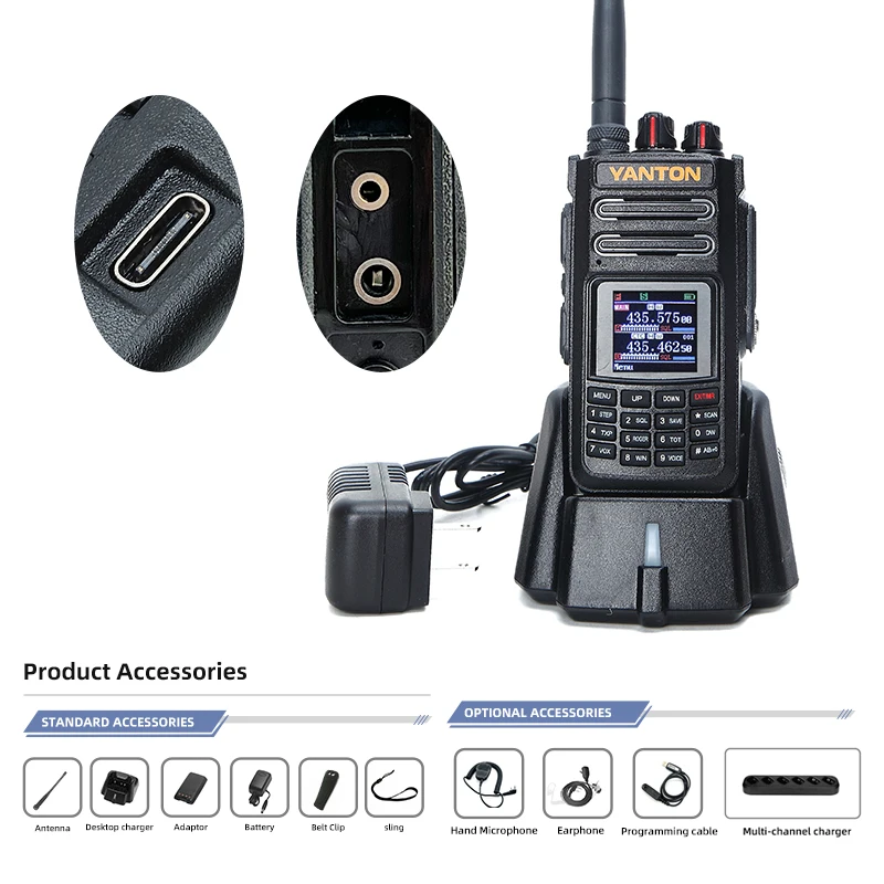 Wholesale T-680UV 10W Long Rang Walkie Talkie Double Frequency UHF VHF Wireless Portable Two-way Radio