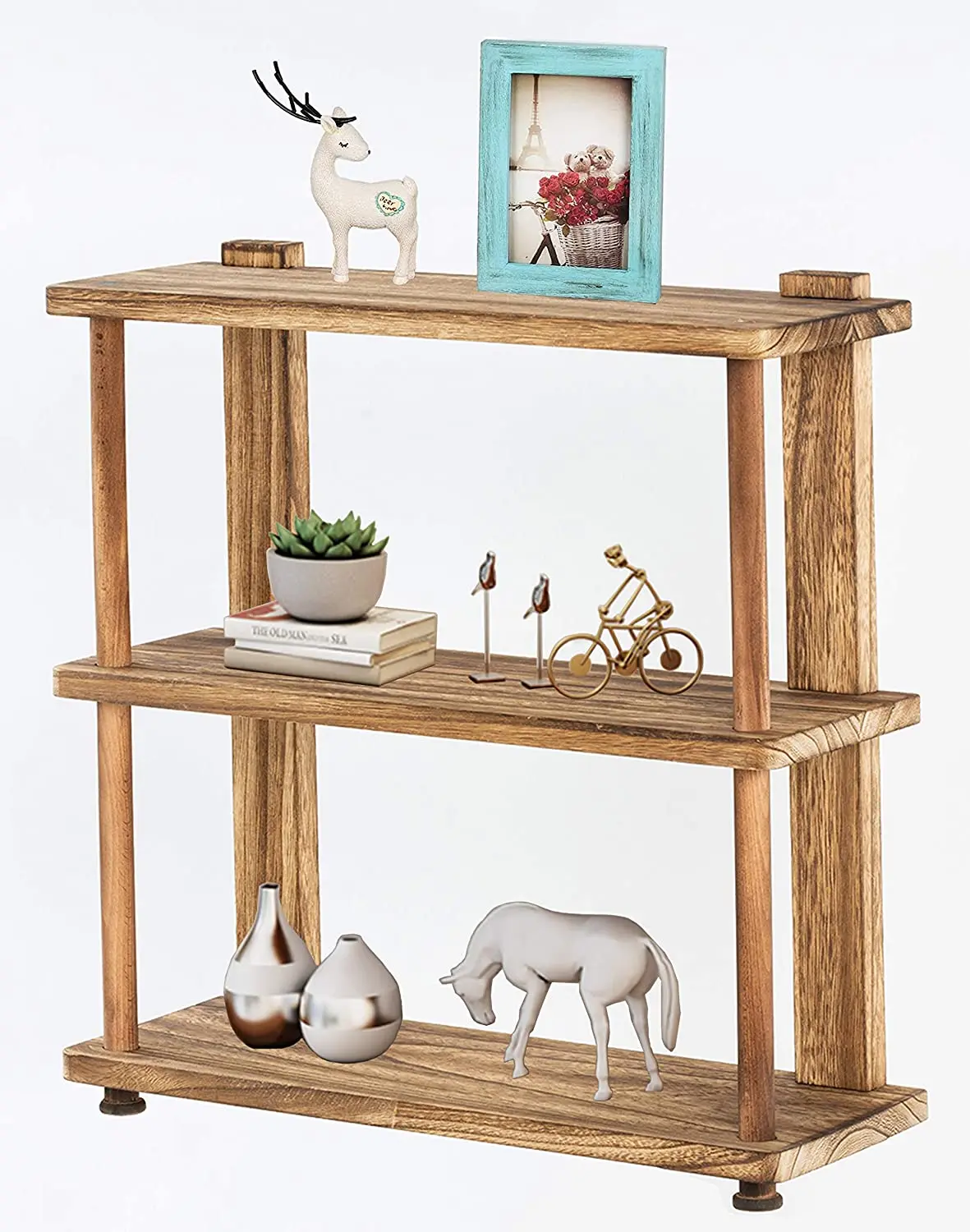 
 3 уровня в деревенском стиле из натурального дерева с плавающей полки настенные полки  