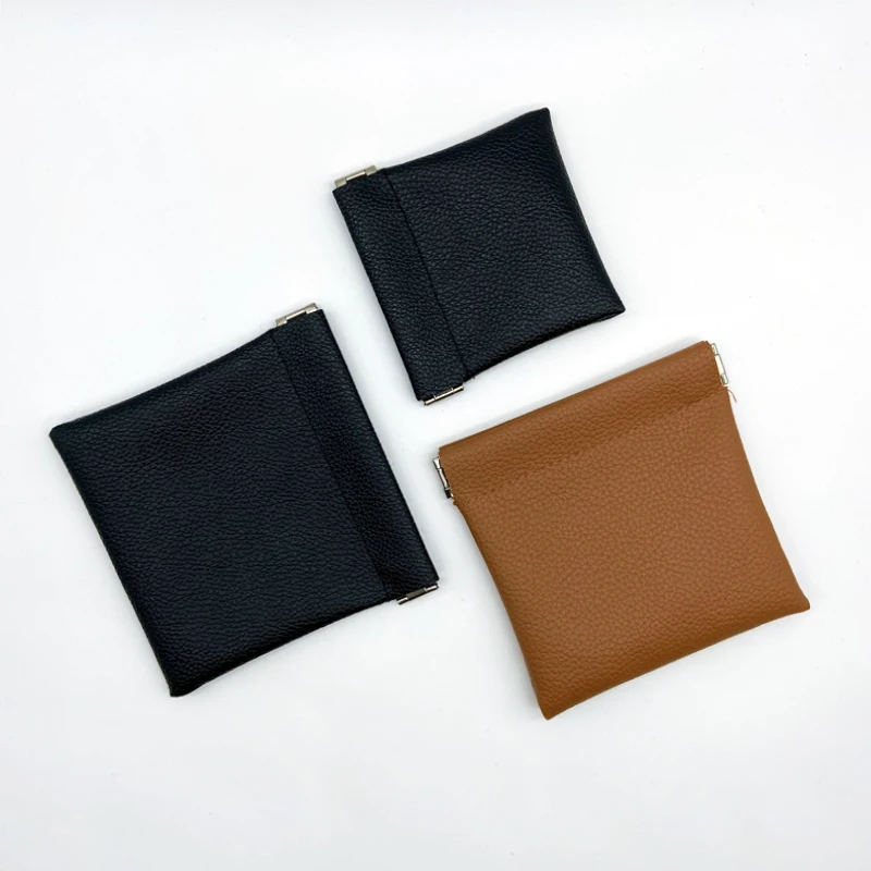 Custom High Quality Wholesale Pu Leather Mini Coin Wallet With Magnetic Clip