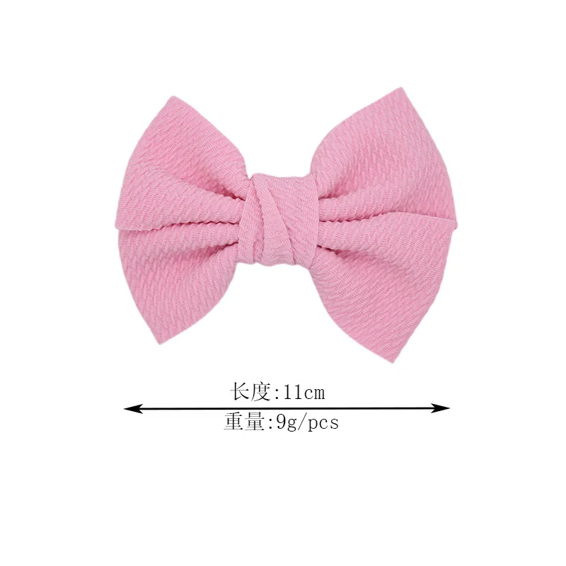 New Arrival Barerres 4.5" Solid Fabric Waffle Hair Bows Without Hair Clip For DIY Hair Accessories