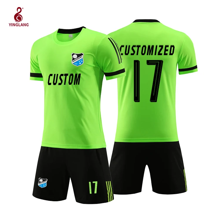 Wholesale Men Football Shirts Soccer Wear Uniform Football Jersey Custom Soccer Jersey Set Kids Soccer Wear