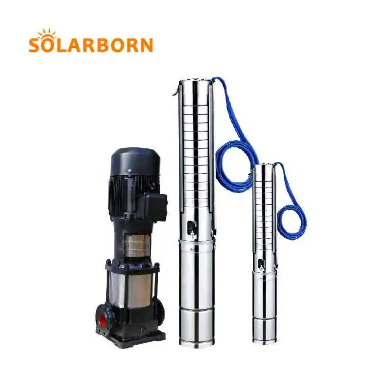 
Solarborn 72V 4 Inch stainless steel deep well submersible panel solar water pump for agriculture 