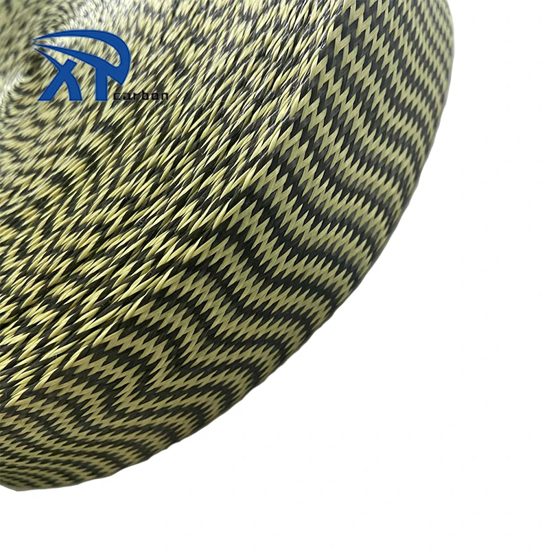 China Supplier high strength carbon kevlars aramid knit fiber braided cable sleeve50mm