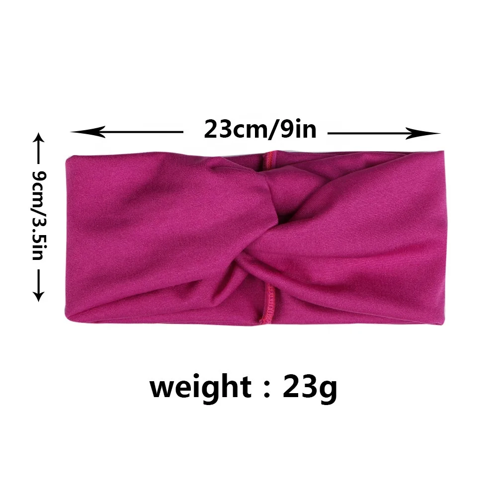 elastic pure color sweat-absorbing fitness women headbands for hair
