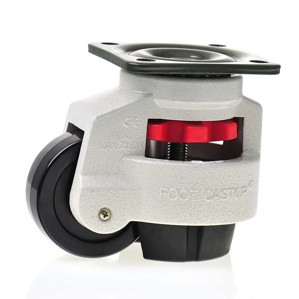 Heavy Duty Foot Casters Adjustable Leveling Casters for Transportation, Up to 750kgs Swivel Plate Casters Wheels