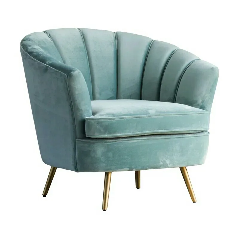 Relax Style Hotel Home Lounge Furniture Wholesale Velvet Light Blue Chair