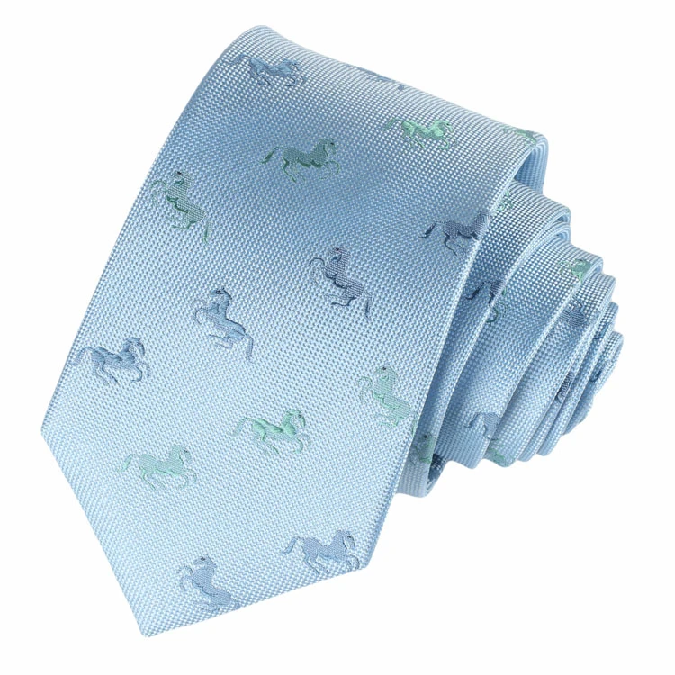 Wholesale OEM/ODM Custom Logo Cheap Necktie Low MOQ High Quality Horse Pattern Classic Business Neck Ties For Men