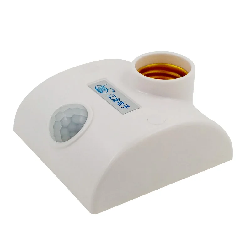 tow line 86mm white e27 pir sensor motion switch lamp holder AC220VLED energy-saving delay switch