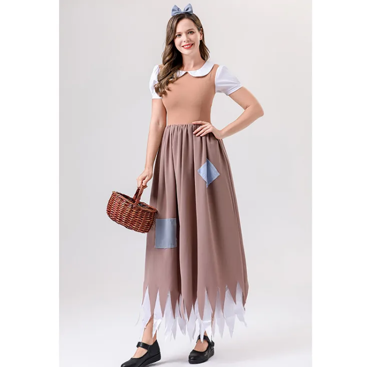 2024 Halloween Cinderella Dress Housemaid Cosplay Costume For Women