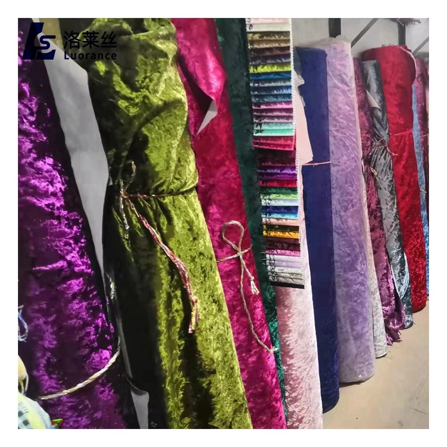 Hot sale spandex pleated ice crushed velvet fabric