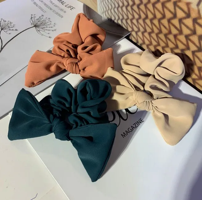 Autumn fragrant hemp french candy-colored hair with rope bow and floral ponytail hair tiara